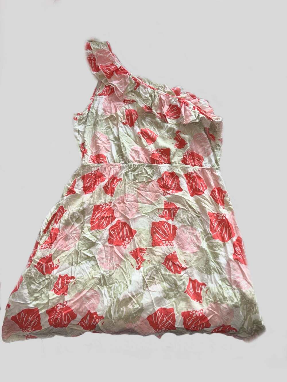 Roxy One-Shoulder Ruffle Floral Summer Dress